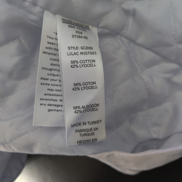 NWT Good American Zip Chore Jacket, Size 4(XL) Color Lilac Mist. - Picture 12 of 13